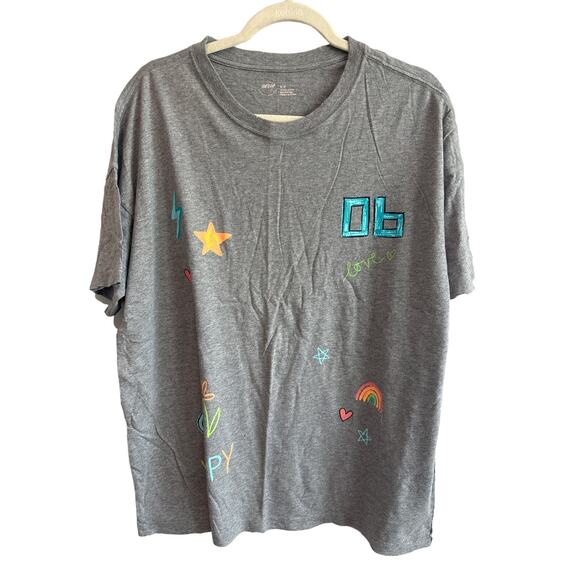 NWT Aerie Y2K Crew Neck Graphic T-Shirt Gray Size Medium - Picture 1 of 5